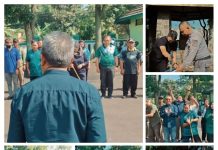 Camat Cileunyi Cucu Endang Pimpin Aksi Jum’at Bersih Bersama Forkopimcam Cileunyi.