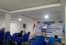 Suasana Kebersamaan Ratusan Kader Demokrat Kabupaten Bandung Gelar Halal Bihalal di Graha Macan DPC Demokrat Kabupaten Bandung.