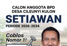 Setiawan Maju Calon BPD Cileunyi Kulon Siap Kawal Aspirasi Dan Wujudkan Pemerintah Desa Yang Berpihak Pada Rakyat.